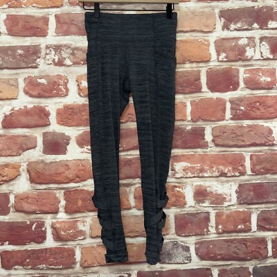 Athleta Pants Womens Small Gray White Heathered Gym Workout Lattice Leggings
