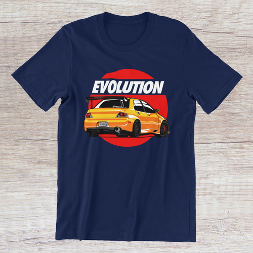 Mitsubishi Evolution X T-Shirt Evo JDM Super Car on a Ring Spun Cotton Tee - Picture 5 of 6