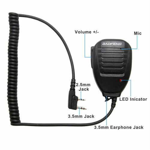Głośnik ręczny Mikrofon PTT do Baofeng UV-82L UV-5R Dwukierunkowe radio Walkie Talkie - Zdjęcie 7 z 7