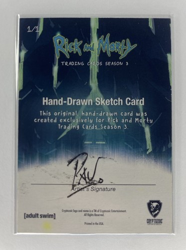 Cryptozoic Entertainment Rick And Morty Season 3 Hand-Drawn Sketch Card 1 of 1 - Picture 5 of 6