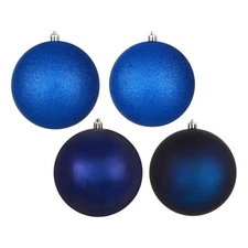 Vickerman 4.75" Midnt Blue 4 Finish Ball Asst 4Box