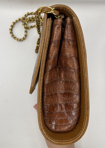 Vintage Brown Croc/Gator Leather Ruth Grimaldi crossbody bag 7x7.5x2 - Bild 4 von 18
