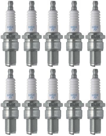 Set of 10 NGK Standard Spark Plugs for Kawasaki KV100-A 1976 Engine 100cc