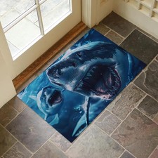 Fierce Shark Indoor Door Mat for Entryway, 17x29.5 Inch, Underwater Predator ...