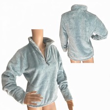 The North Face Blue High-Pile Fleece Quarter Zip Pullover Women  s M Soft Plush
