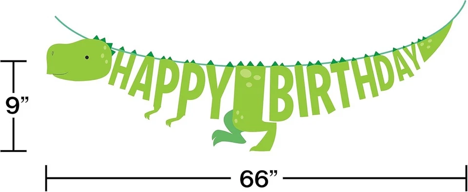 Creative Converting Dinosaur Banner 9"x 66" Birthday Party Decoration - Image 3 of 3