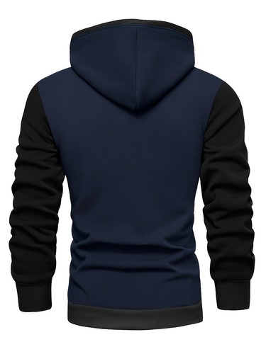 Sudadera con capucha de moda color retazos para hombre más polar ropa deportiva informal sudaderas - Imagen 12 de 27