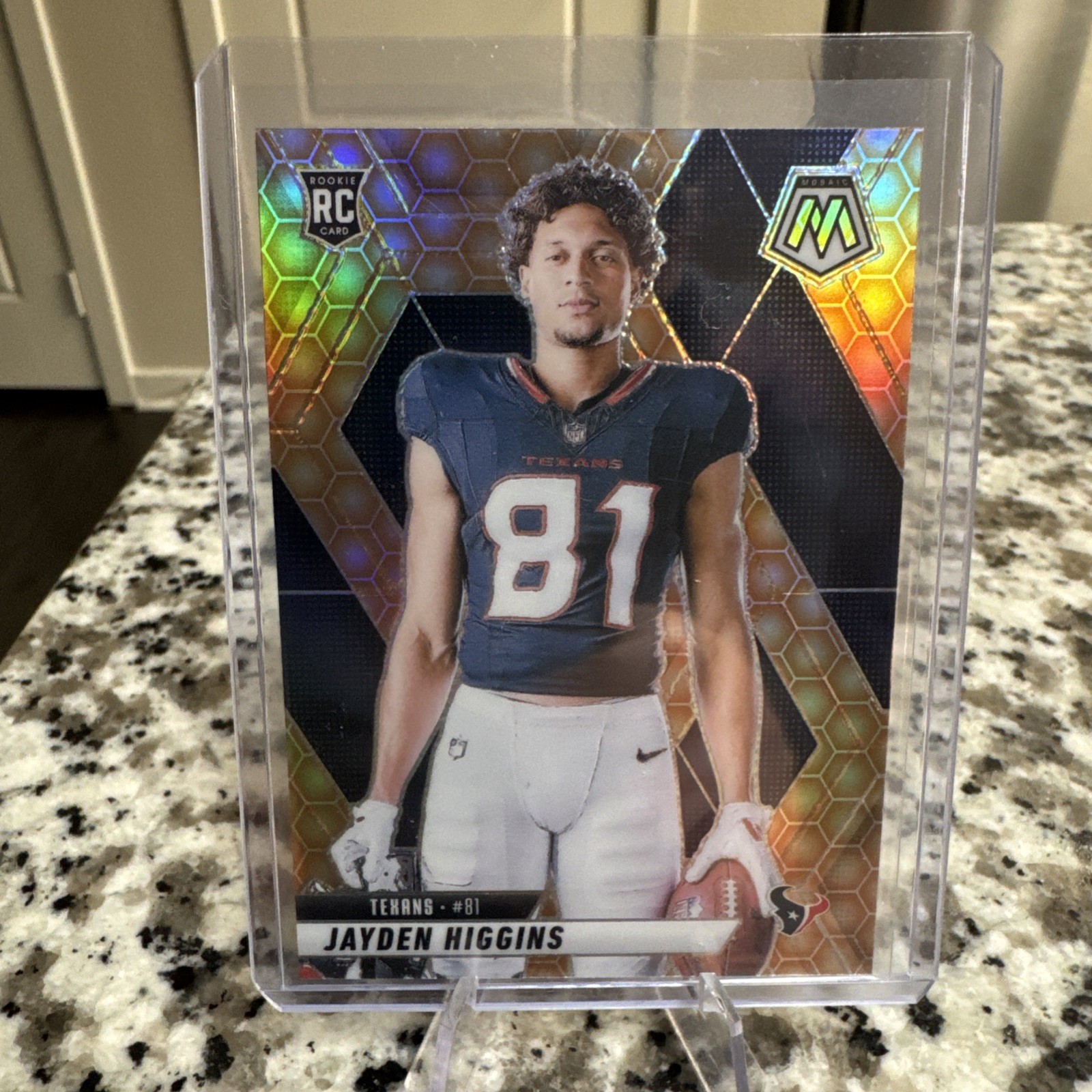 2025 Mosaic - Jayden Higgins Honeycomb Variation #286 Rookie (RC) Texans