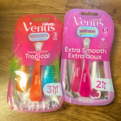 Gillette Venus Tropical 3-Blade & Extra Smooth 5-Blade Disposable Razors Scented