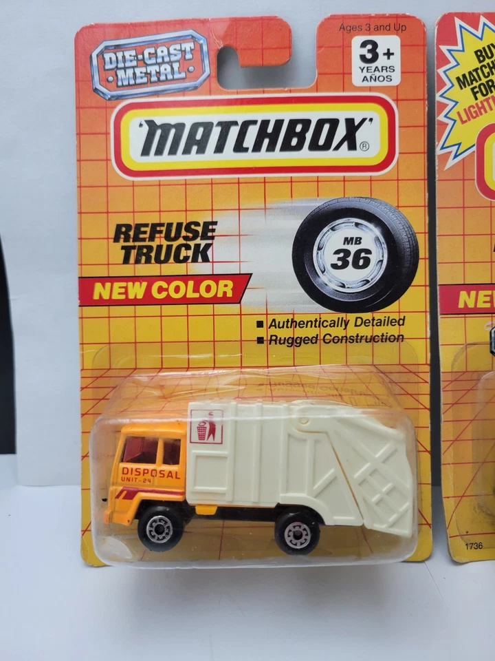 Matchbox 1-75 Superfast Series MB36 Refuse Truck NEW RARER VARIATION LOT of 2 - Image 2 of 4