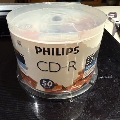 Philips 50-count CD-R D52N600 700MB 80-Min 52x (cake box spindle) factory sealed