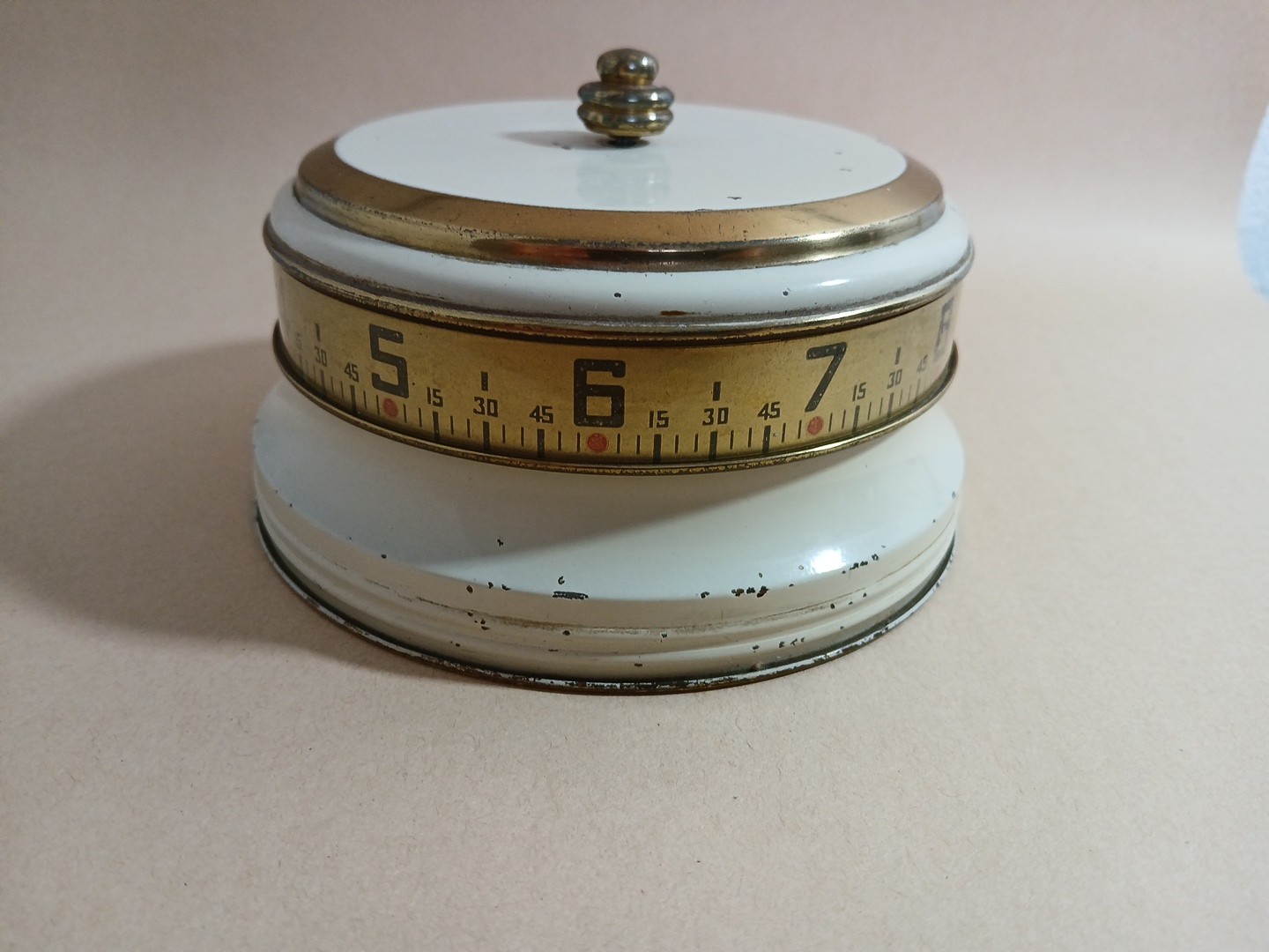 Lux Mystery Rotary Tape Measure Clock Art Deco Decor FPOR Not Tested !930s/1940s