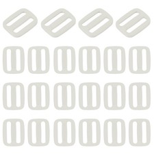 22Pcs Tri-Glide Slider 3/4 Inch Triglides Slider Buckle for Backpack White