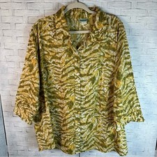 Sarah Morgan vintage blouse button down 3/4 sleeve then lightweight plus size