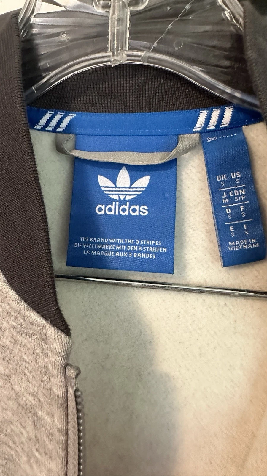 Adidas Super Soft Fleece Warm Up Jacket Gray Men’s S - product detail image 5