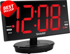 8.9" LED Digital Alarm Clock FM Radio USB Ports Auto Set Time Dimmer - US