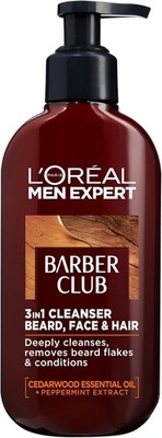L'Oreal Men Expert Barber Club 3-In-1 Beard, Hair & Face Wash, 200 Ml Free Ship
