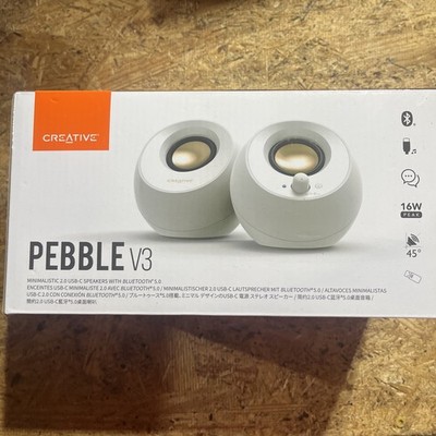 Creative Pebble V3 USB-C Desktop Speakers with Bluetooth 5.0 - White