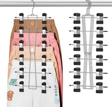 6-Tier Baby Hangers with Clips - Space Saving Kids Pants Hangers for Babies