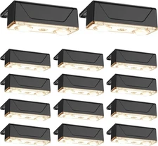 Luz solar exterior valla 3 tonos, IP45, 12 uds para muro/pasillo