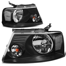 DNA MOTORING HL-OH-F1504-BK-CL1 Black Housing Headlights Replacement Compati...