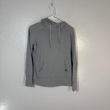 Free Fly Hoodie Womens Small Gray Bamboo Fleece Lined Thumb Holes Raglan Pocket
