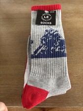 Men's Crew Socks American Flag Design and WWll Patriotic - One Size. Pack Of 2