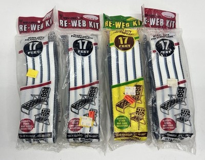NOS Vintage Wellington Re-Web Kit For Lawn Chairs White Blue Lot Of 4 17 ea 72 