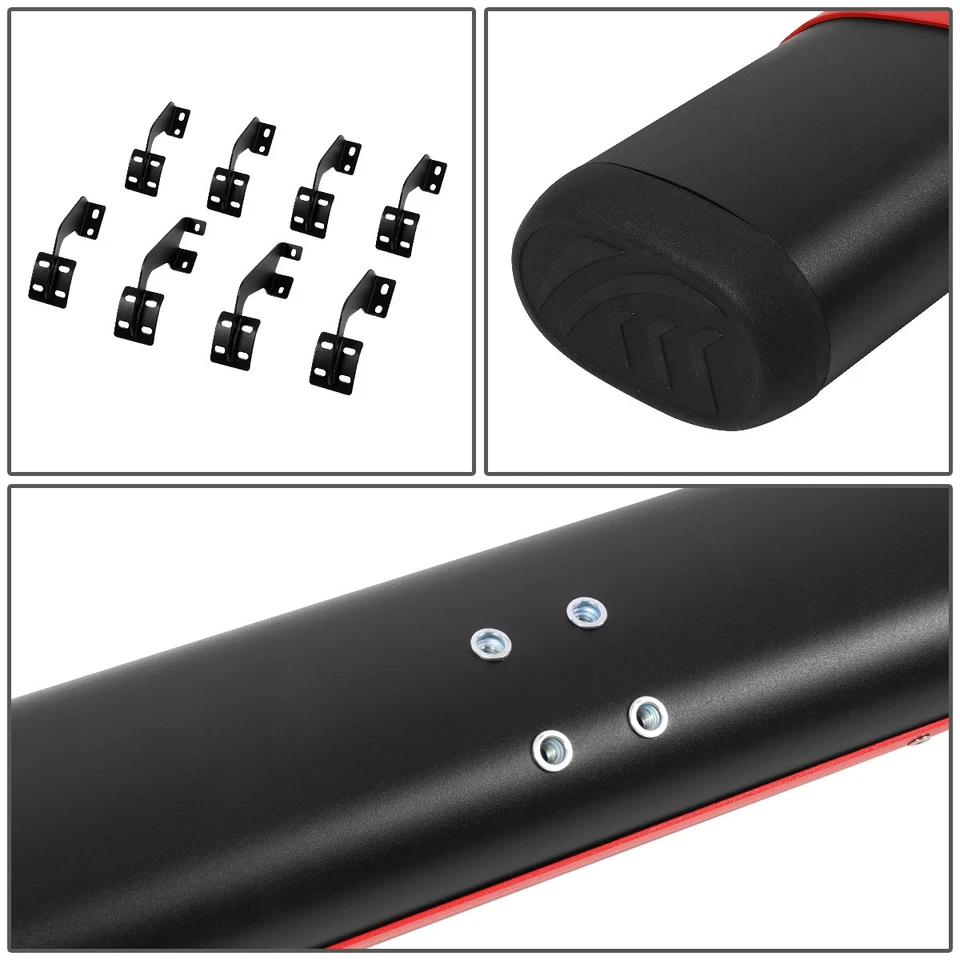 PARA 07-21 TOYOTA TUNDRA DOBLE CABINA 5" OVALADO NEGRO ESTRIBERAS ROJO Foto 4 de 4