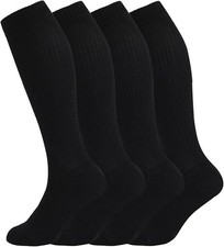  MD 4 Pairs Compression Socks 15-20mmHg for Women  Men - Cushion Knee High...
