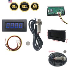 4 Digital Led Tachometer Rpm Speed Meterhall Proximity Switch Sensor Npn Blue