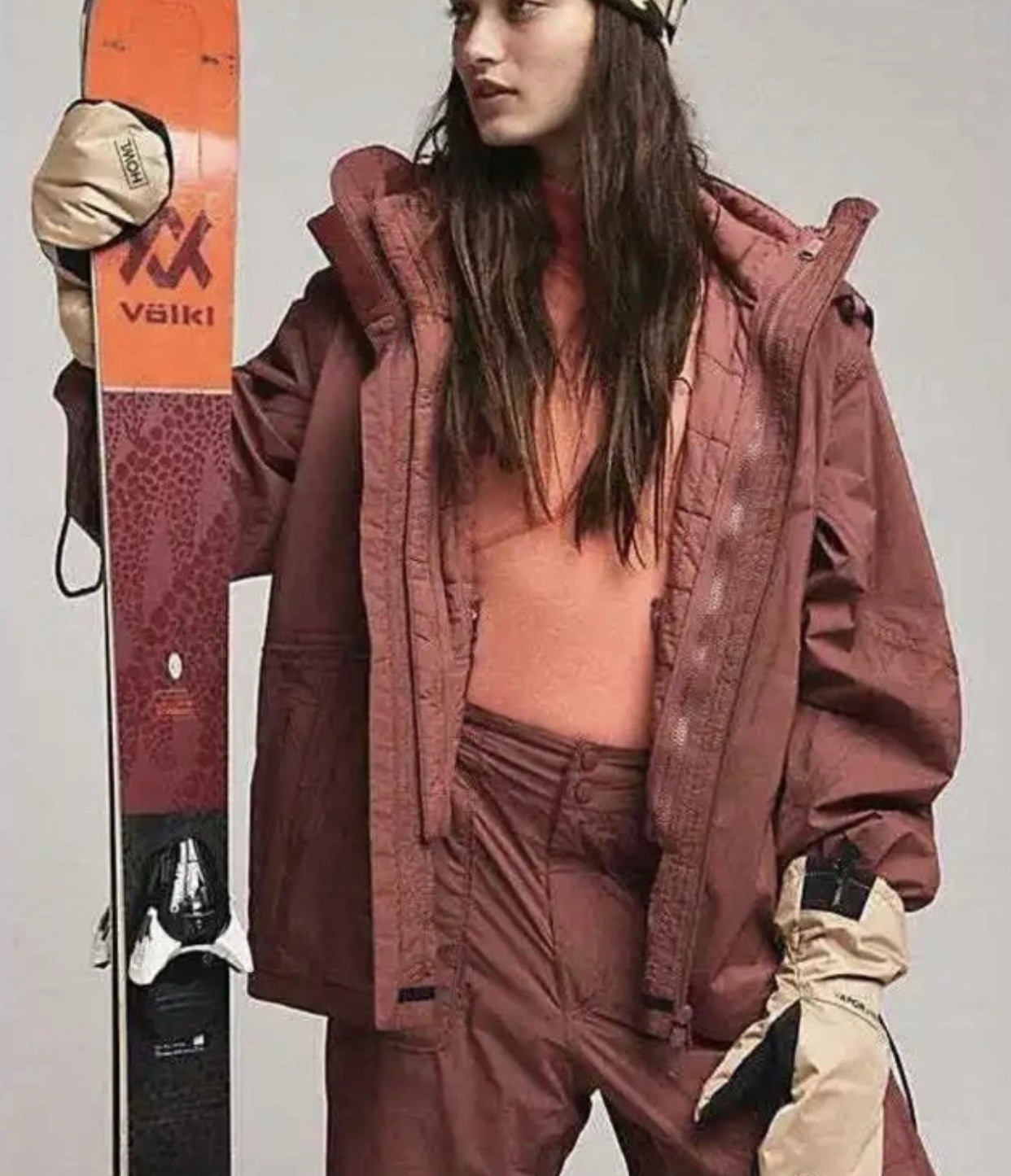 Free People Movement Shred It 5-in-1 Hooded Ski Jacket XS Red Pockets