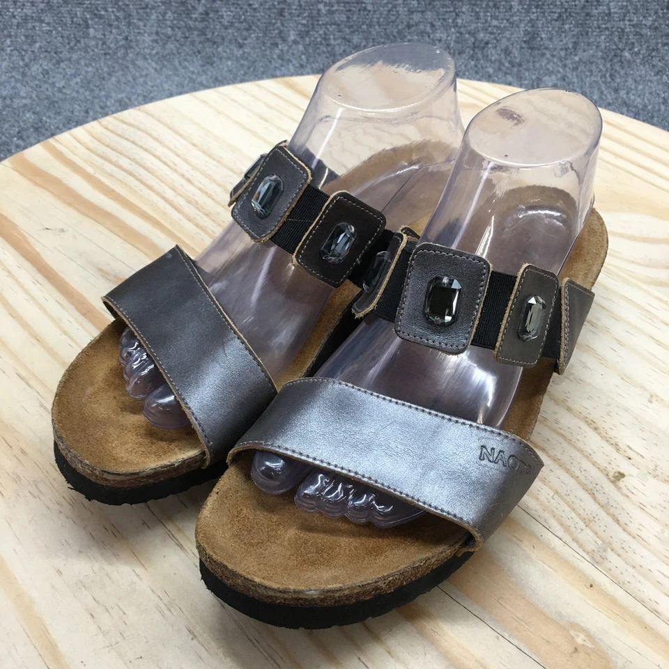 Naot Sandals Womens 41 Ashley Slide Gray Slip On Casual Comfort Open Toe Wedge - Image 3 of 4