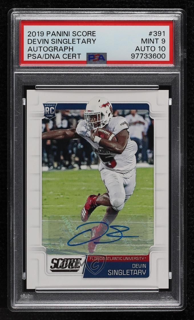 Devin Singletary Panini Score #391 Autograph