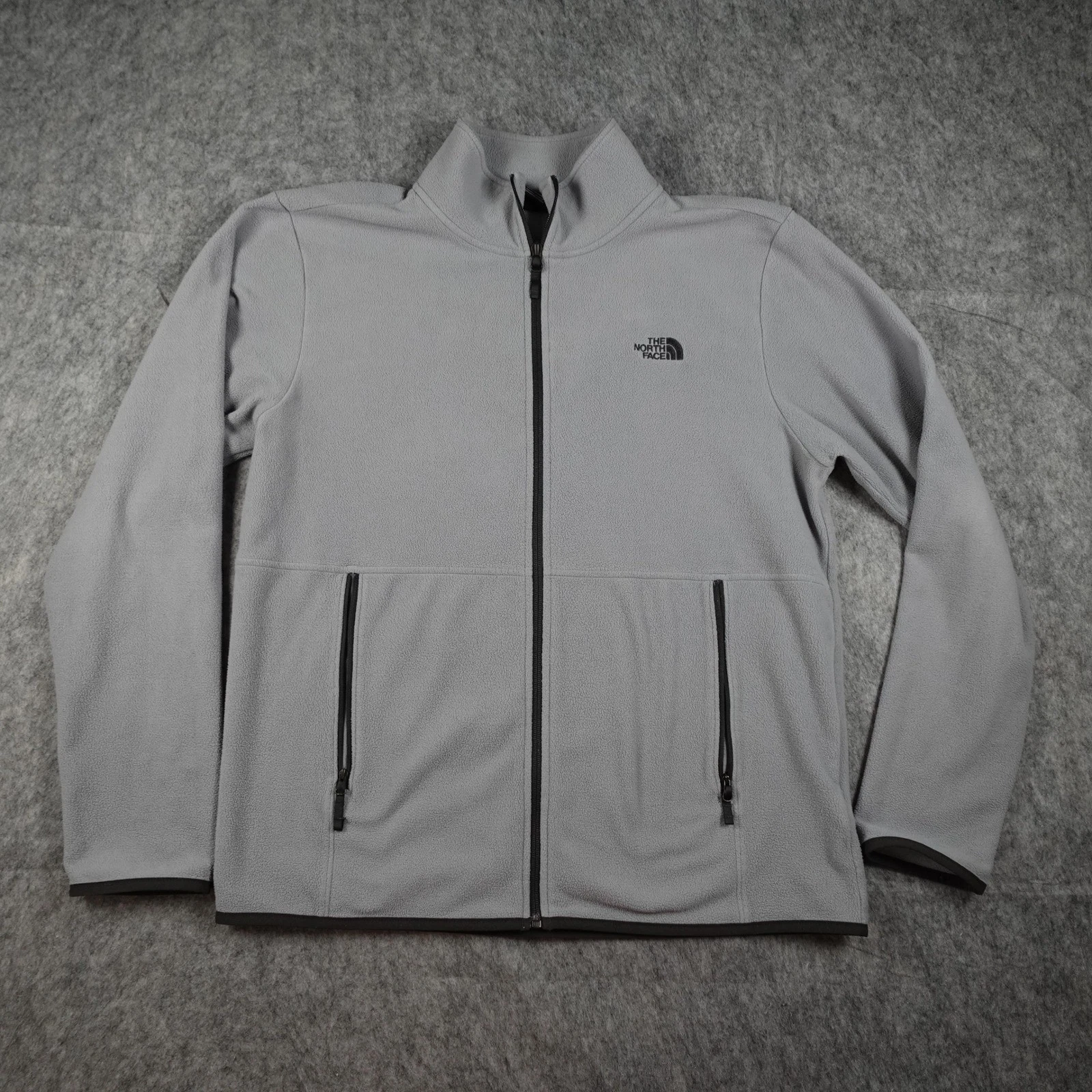The North Face Jacket Mens Large Grey TKA Glacier Full Zip Fleece Zip Pocket