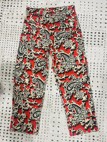 Etro Men’s Red Paisley Jeans Size 32 Waist - Picture 1 of 16