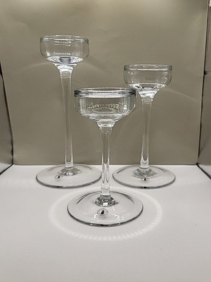 Vintage eingestellte mundgeblasene Glas Ikea Blomster Kerzenhalter 3er Set sehr guter Zustand