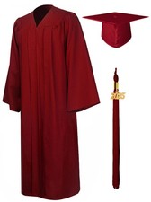 Matte Graduation Gown Cap Tassel Set 2025 High School Bachelor