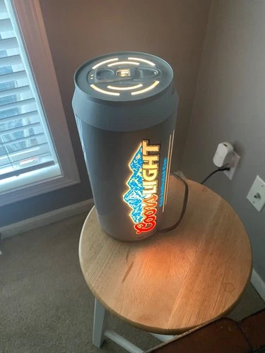 Vintage Rotating Coors Light Beer Can Lamp Man Cave Bar Decor Rocky Mountains