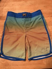 Wonder Nation Boys Striped Multicolor Swim Shorts Trunks; Size 8