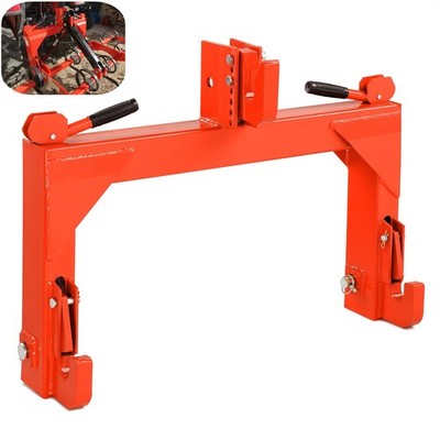 3 Pt Quick Hitch 3000 lbs for Cat 1 2 Tractor 5 Level Adjustable Bolt Orange