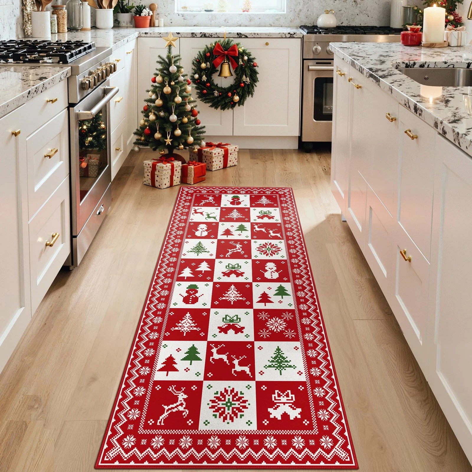 Christmas Runner Rug, Hallway and Kitchen Rug