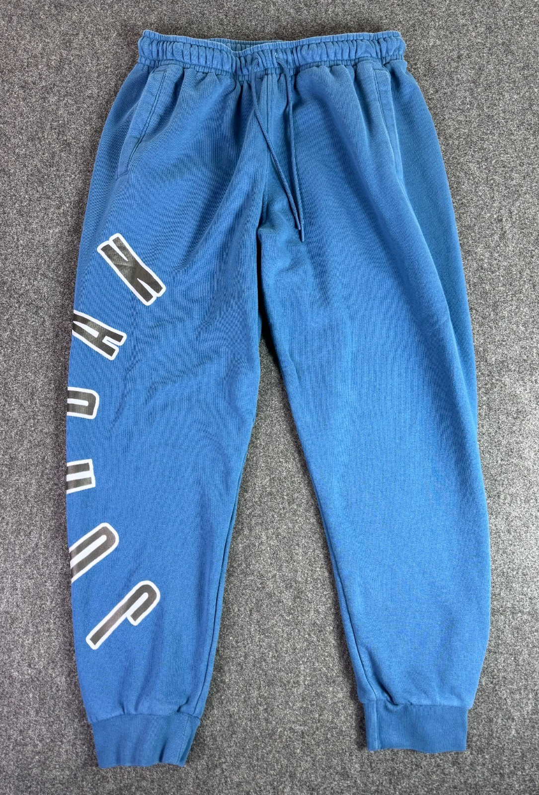 Nike Air Jordan Flight MVP Fleece Blue Cuffed Jogger Sweatpants Mens L Spellout