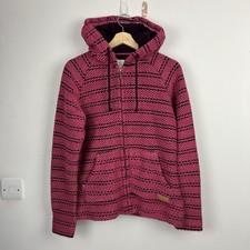 Weird Fish Jumper Womens UK 12 Pink Macaroni Knit Hoodie Full Zip Fleece Pockets