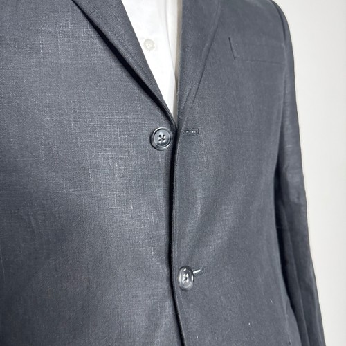 Polo Ralph Lauren Linen 42L Blazer Jacket Sport Coat Made in Italy Black L - Picture 5 of 10