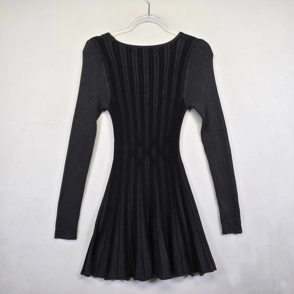 Vestido Suéter Max Studio Para Mujer M Negro Tejido Ajuste Acampanado Fiesta Vacaciones Academia Foto 3 de 4