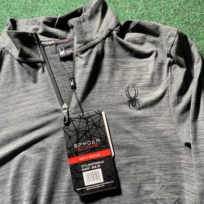 Spyder Active 1/4 Zip Shirt Mens MED Gray Long Sleeve Pullover Lightweight