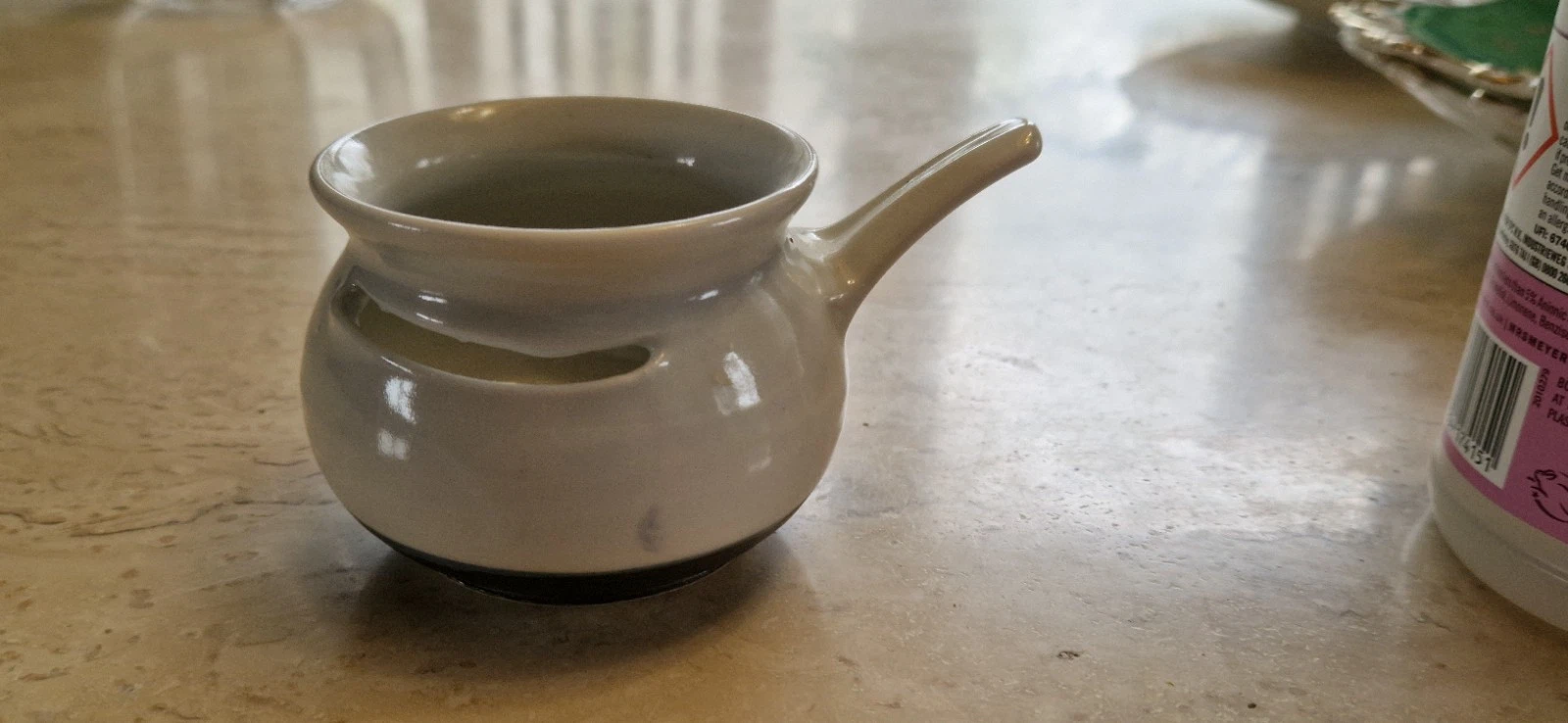 Hugh West Studio Pottery White Cup egg separator Decorative