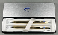 Vtg Classic Century Cross 10 Kt Gold Filled Pen Pencil Set West Marine Logo