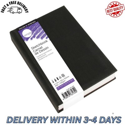 Daler-Rowney Simply Sketchbook - 4in x 6in Hardbound Sketchbook - 110-Page Black